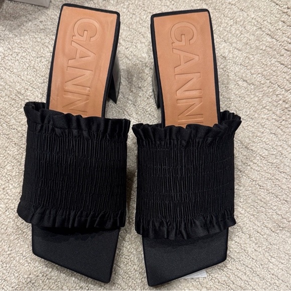 Ganni Shoes - Ganni Smock Mules Black Ruffled